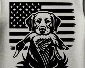 US Hunter Dog Outdoor Scene SVG | Hunting Dog Silhouette Cut File | Outdoor Adventure Clipart for Cricut & Silhouette