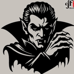 Spooky Dracula SVG | Vampire Halloween Clipart | Gothic Dracula Silhouette for Cricut & Silhouette