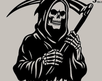 Grim Reaper Svg | Skeleton Svg | Death Svg | Horror T-Shirt | Halloween Svg | Grim Reaper Decal | Cricut & Silhouette | Printable | Png Dxf