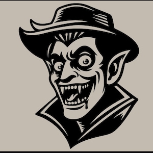 Dark Vampire Portrait SVG | Gothic Vampire Clipart for Halloween & Spooky Crafts | Instant Download