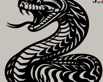 King Cobra Svg | Cobra Snake Clipart | Snake Head Stencil | Venomous Cobra Cutfile | Cobra T-shirt Png | Wild Animal Dxf