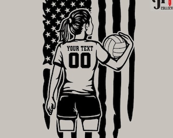 US Volleyball Svg, Personalized Name, Volleyball Girl Player Svg, Volleyball Player Svg, Volleyball Girl Svg for Cricut Volleyball Team Svg