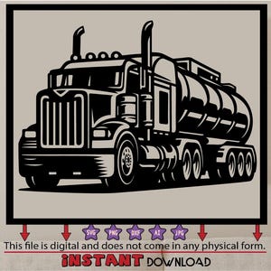 Öltanker Silhouette SVG-Schnittdatei | LKW Fahrer Papa png | Trucker-Shirt svg | Öltank Geschenk Idee dxf | Oil Company Besitzer Monogramm Clipart