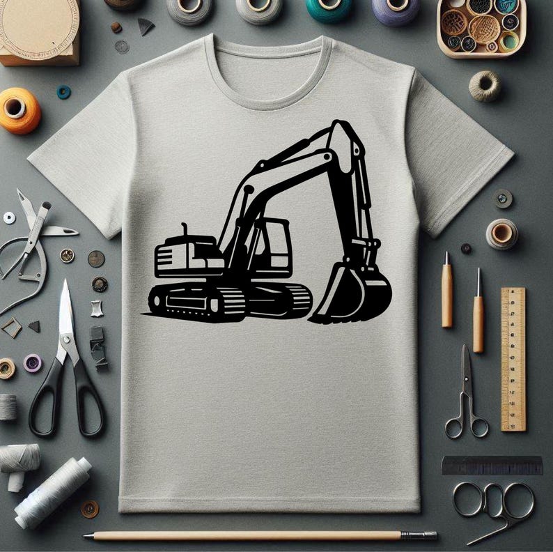 Excavator SVG | Construction Vehicle Clipart | Heavy Equipment Cutting ...