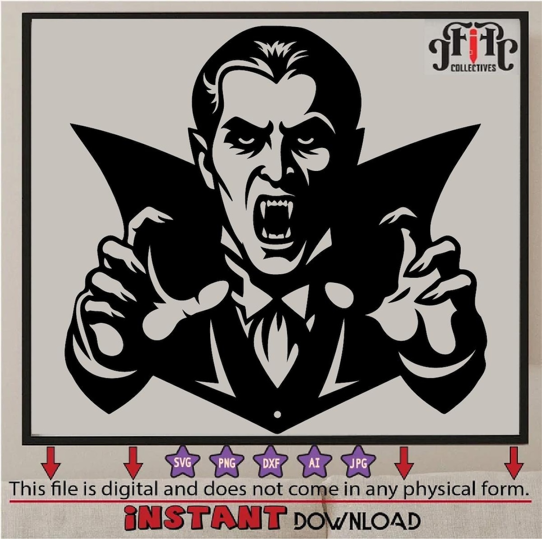 Spooky Dracula SVG | Vampire Clipart for Halloween Crafts | Gothic ...