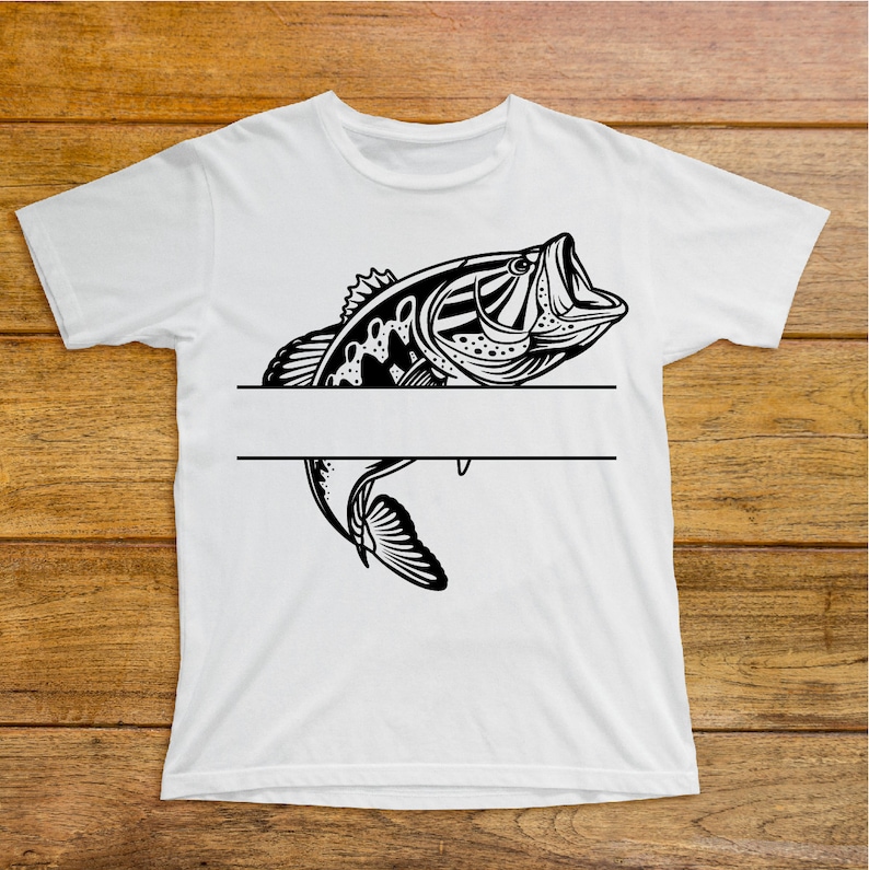 Bass Fishing Name Frame Svg, Fishing Svg, Bass Fish Svg, Bass Clipart