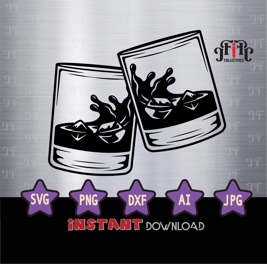 Whisky Two Glass Whiskey Svg ,glass of Whiskey Svg ,whiskey Glass