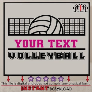 Custom Volleyball SVG, Volleyball Name SVG, Printable Volleyball PNG, Volleyball Cricut Files, Digital Download Volleyball Svg for Shirts