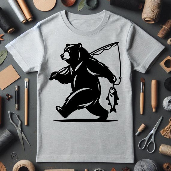Adorable Bear Fishing: SVG of a Bear Walking with Fishing Rod, Bear Fishing SVG, Cute Animal SVG, Fishing Svg, Cut File, Cricut, Silhouette, Adorable Bear Fishing: SVG of a Bear Walking with Fishing Rod, Bear Fishing SVG, Cute Animal SVG, Fishing Svg, Cut File, Cricut, Silhouette,
