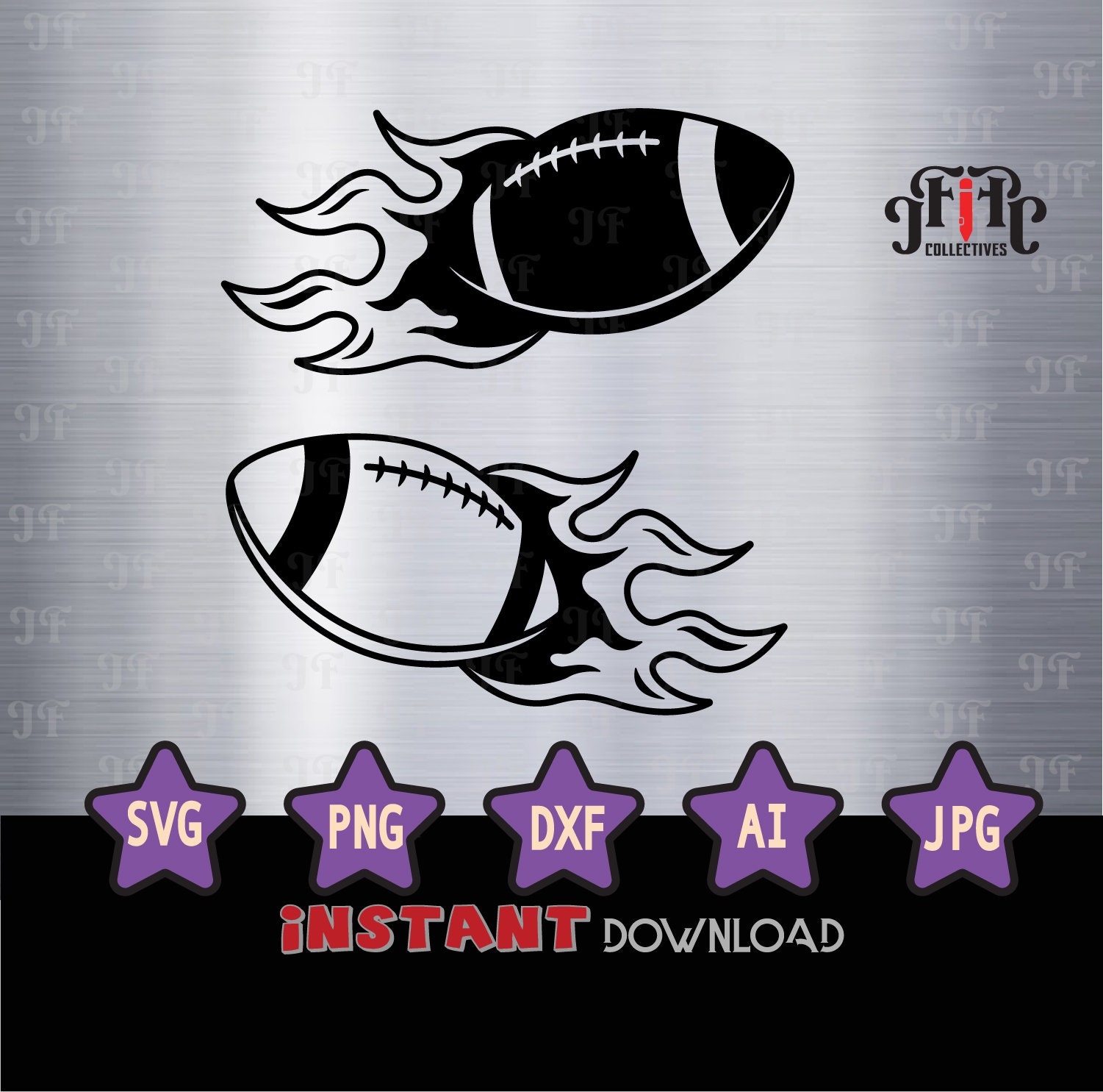 Flaming Football SVG, Football SVG, Football Clipart, Football Files