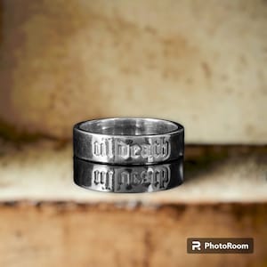 6mm Til Death White  Rhodium Ring, Til Death Band Ring, Personalized Ring, Mens Ring, Gift For Men, Promise Ring, Wedding Gift For Him