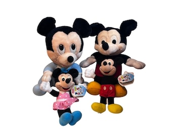 Vintage 1980s Era Disney Hasbro Playskool Red Pants Mickey & Minnie Mouse
