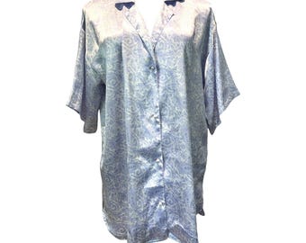 Vintage Victoria’s Secret Gold Label Satin Pajama Top Shoulder Pads Hong Kong