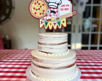 Pizza Theme Cake Topper Baby Shower Birthday Party Decor