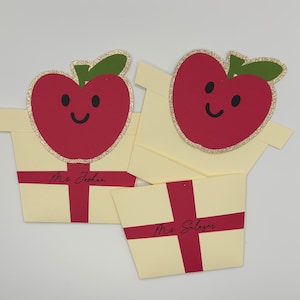 Personalized Teacher Appreciation Gift Card Holder: Apple Design