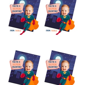 Custom Photo Superhero Valentine, Printable Valentine, Valentine Cards ...