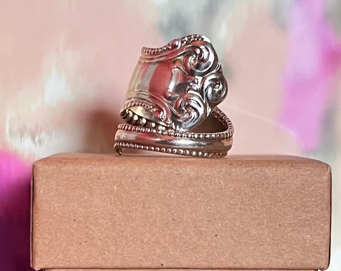 Vintage Spoon Ring Sterling Silver Hand Made Old Spoon Jewelry Boho Art ...