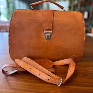 Vintage Leder Sergios Doktortasche Aktentasche Satchel 13,5 Zoll lang x 10 Zoll hoch