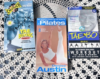 Exercise Videos Movie Tape VHS Taebo Pilates Tae Boxing Vintage