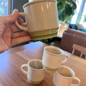 Set of 4 Kilncraft Speckled Stoneware Coffee Tea Cup Vintage