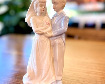 Porzellan Braut und Bräutigam Vintage Hochzeitstorte Topper Figurine