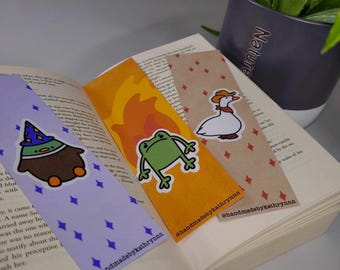 Segnalibri fatti a mano / Regalo stravagante, eccentrico, cottagecore, arte animale, stampa, amante dei libri, regalo per lettori, accessori per la lettura, lettore, carino