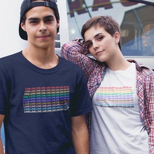 Rainbow Love Unisex Tshirt - Showcase Your Pride with a Bold Pride Flag Design