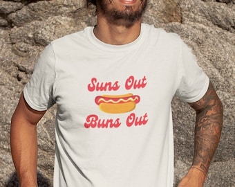 Suns Out Buns Out Men's Tshirt | Funny Summer Beach Tee for Guys