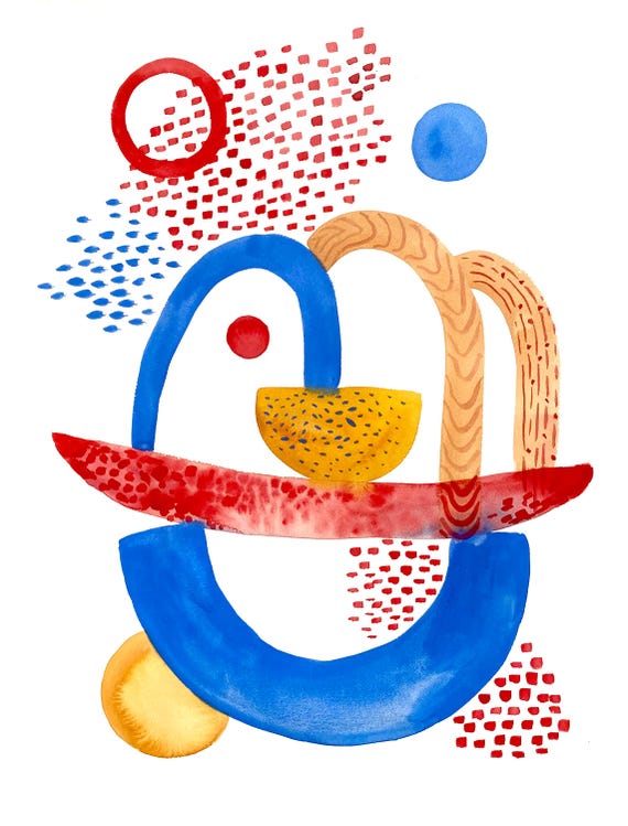 Abstract Watercolor Unique Art Piece