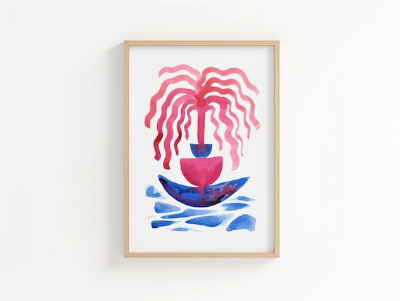 Original watercolor abstract painting