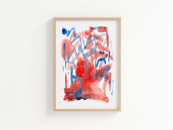 Original watercolor abstract painting