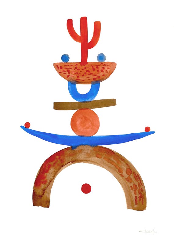 Abstract Art watercolor painting