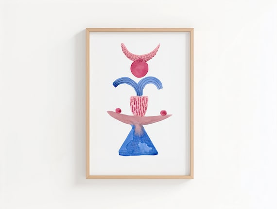Original watercolor abstract painting