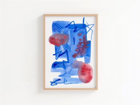 Original watercolor abstract painting