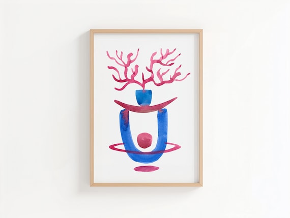 Original watercolor abstract painting