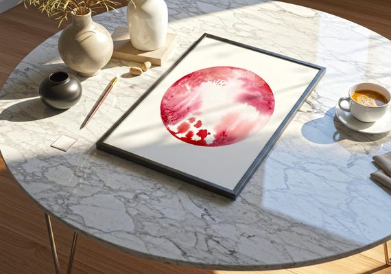 Watercolor abstract original handmade painting