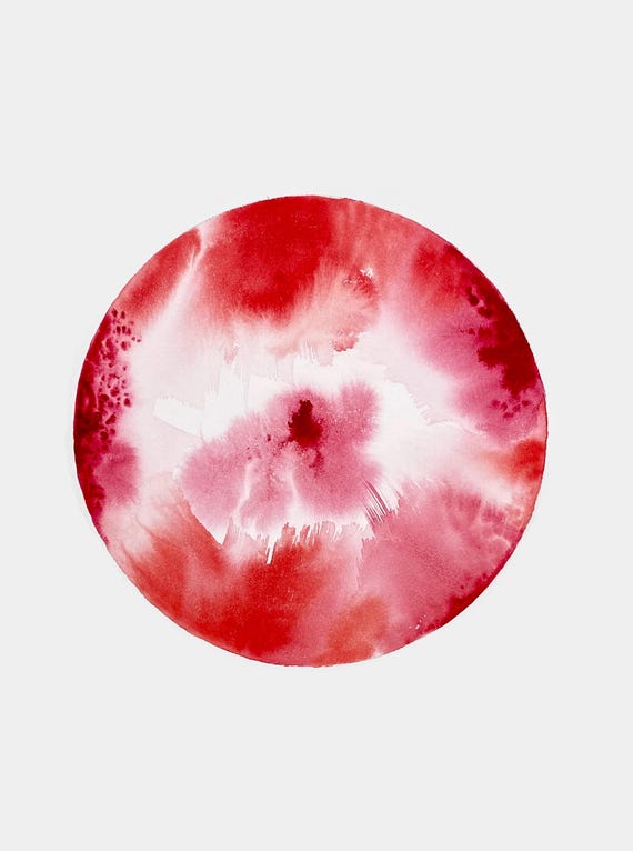 Watercolor abstract original handmade painting