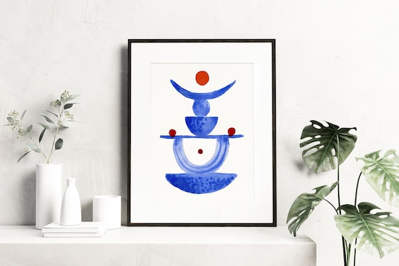 Abstract watercolor handmade painting