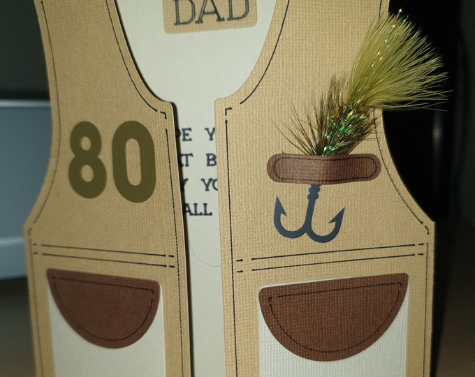 Fishing Vest Card SVG Template Etsy