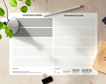 Life Calendar divided into weeks / Color the dots each passing week / Stoic Reflection / New 2023 Version / PDF Printable