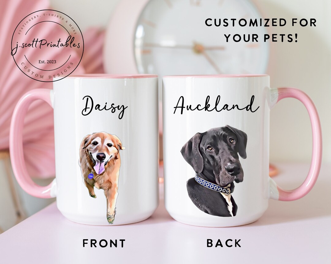 Custom Pet Mug Photo Name Personalized Dog and Cat Mug Etsy