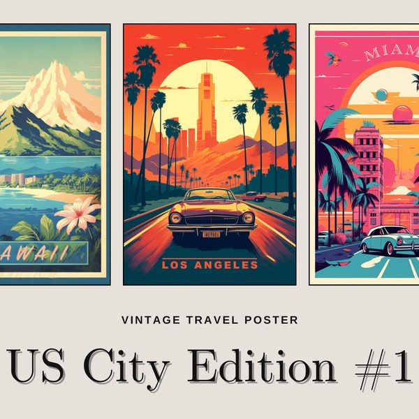 Vintage City Travel Posters - US City Edition #1