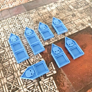 Drukowane w 3D znaczniki ran czaszki, znaczniki Warhammer 40k (zestaw pięciu sztuk)