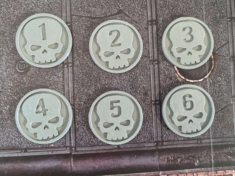 Skull Objective Marker Tokens, 3D Printed for Warhammer, Kill Team ...
