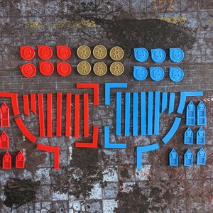 Żetony Warhammer 40k i przewodniki po strefach rozmieszczenia dla 10. edycji, kompletny zestaw drukowany w 3D