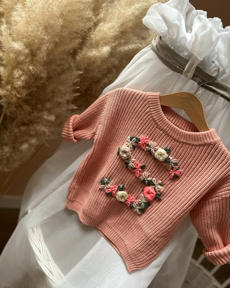 Hand embroidered children/baby sweater image 3