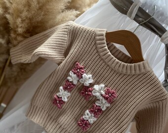 Hand embroidered children/baby sweater