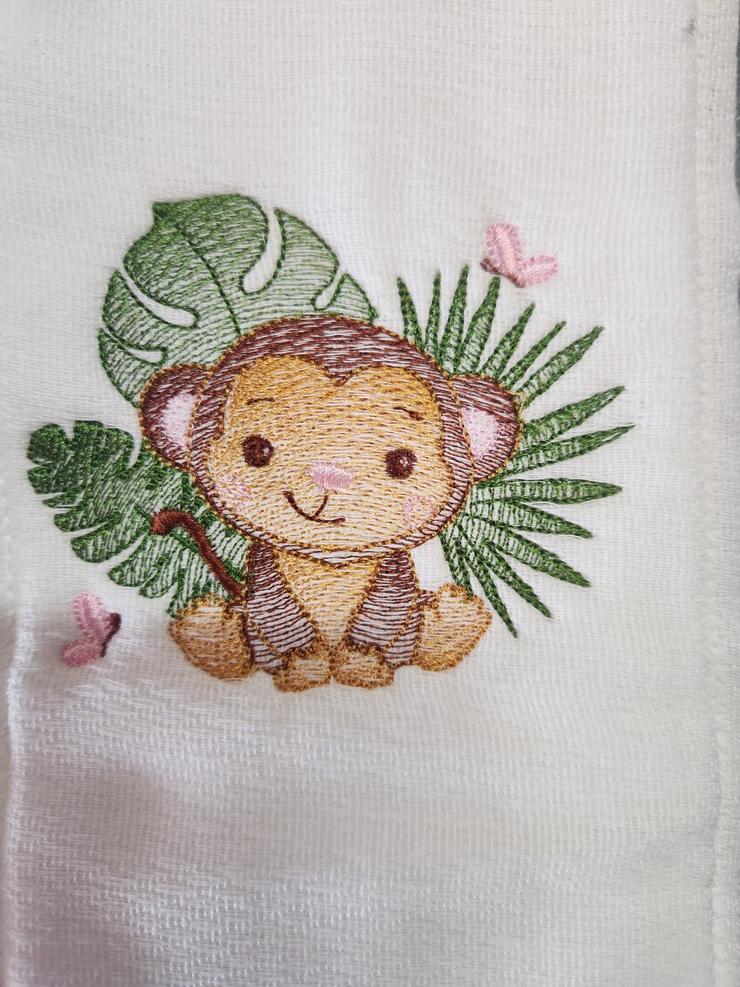 Safari Monkey Baby Burp Rag - Etsy