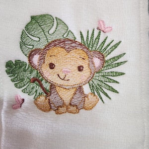 Safari Monkey Baby Burp Rag