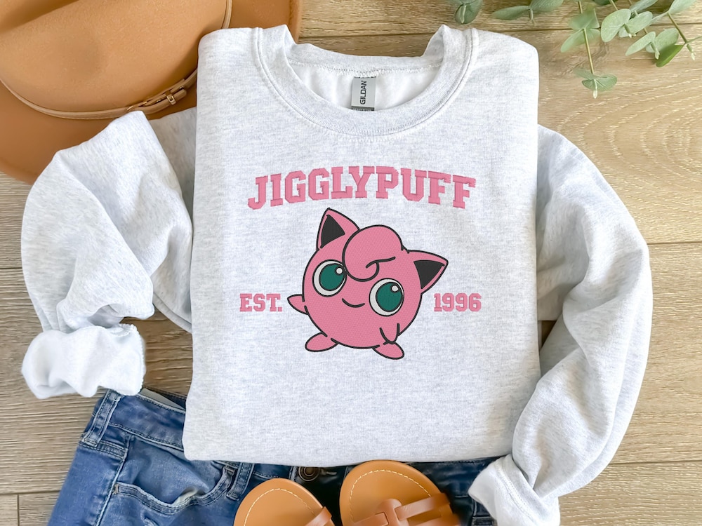 Anime Jigglypuff Embroidered Sweatshirts. Child, Adult And Toddler Sizes Available. Alldaytee
